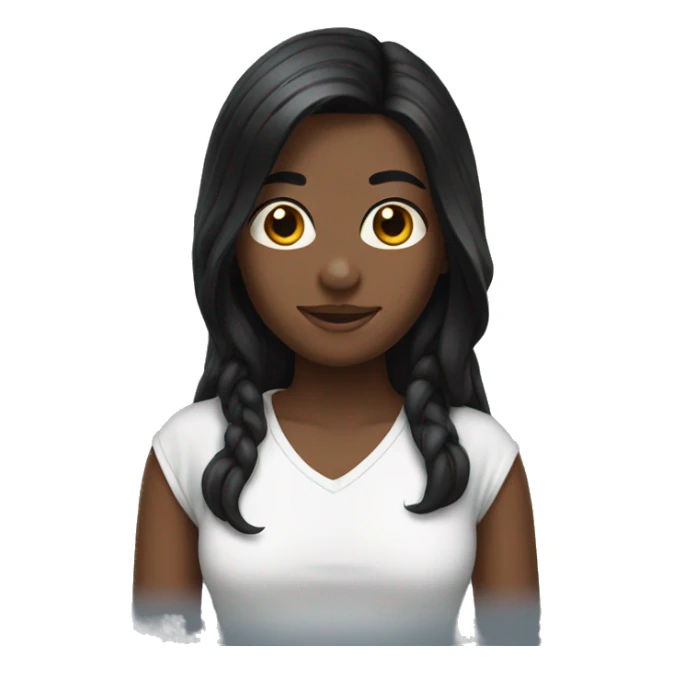 black long hair,  sticker