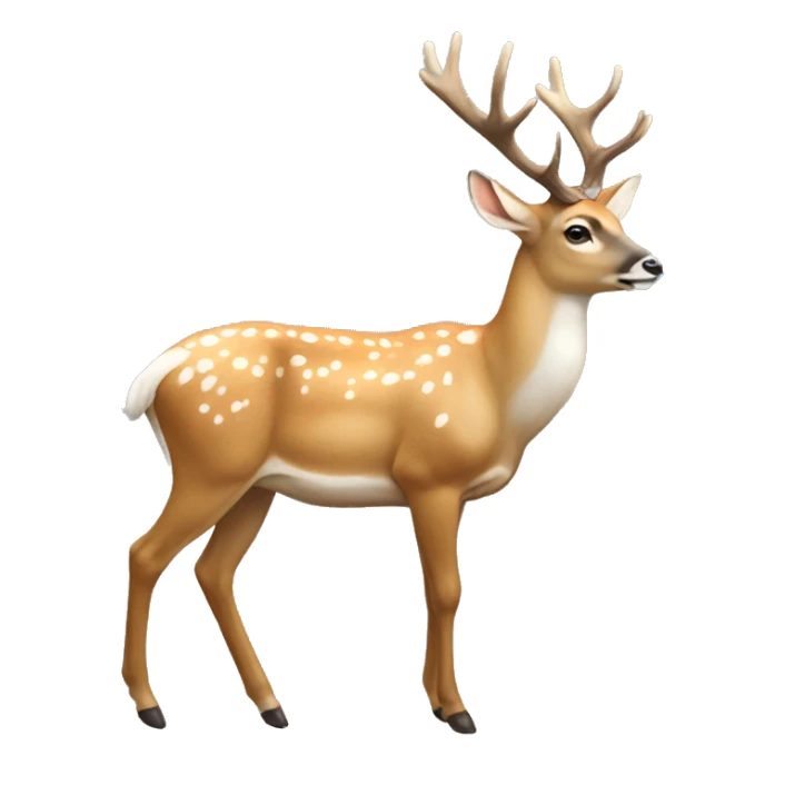 full body realisti deer wearing white bows sticker