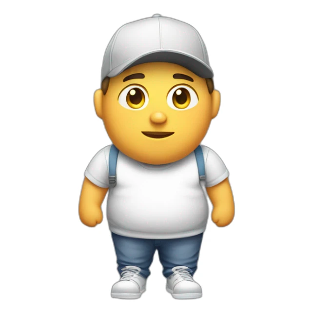 fatty young man in cap and loose fit clothing sticker