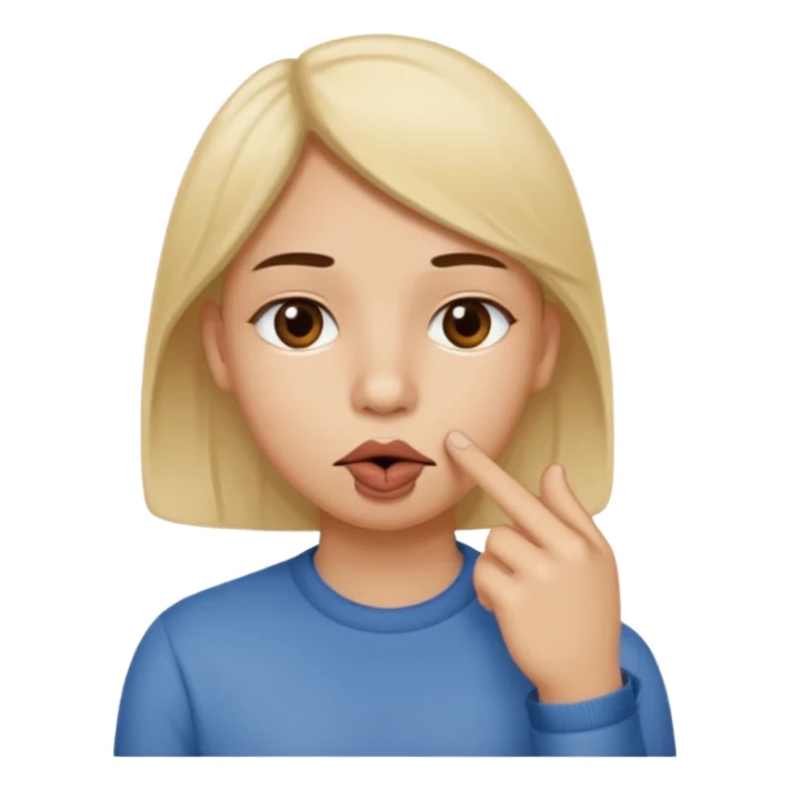 Tête avec le petit doigt dans la bouche sticker