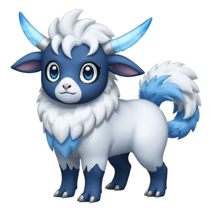 Shiny Absol-Amaura-Wooloo-Fakémon-hybrid-creature (full body)  sticker