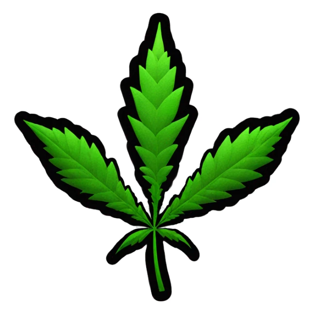 THC warning symbol but majestic and showcasing weed sticker
