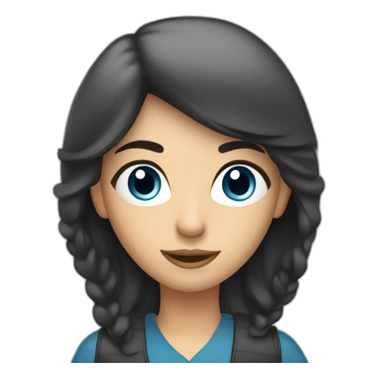 driver woman at driving school with black hairs and blue eyes sticker