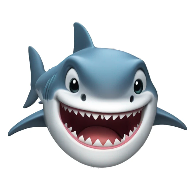 shark shows finger with big smile sticker