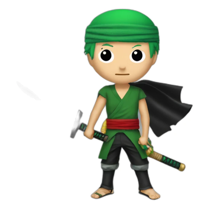 Zoro dans one pièce avec ses trois katana sticker