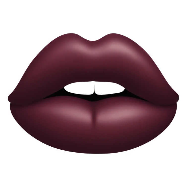 A burgundy-colored lipstick kiss mark. sticker