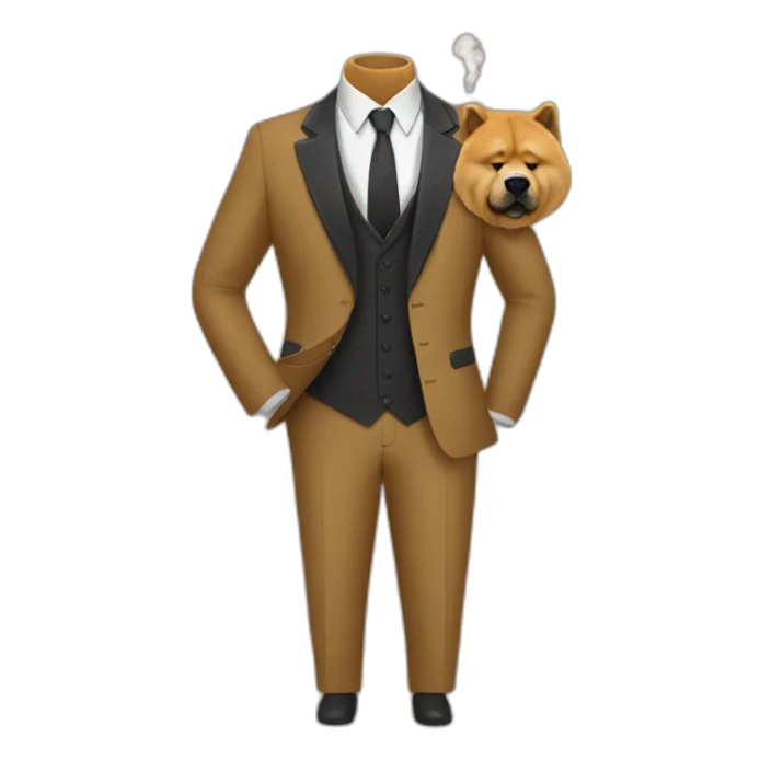 Smoking Chow chow dress suit sticker