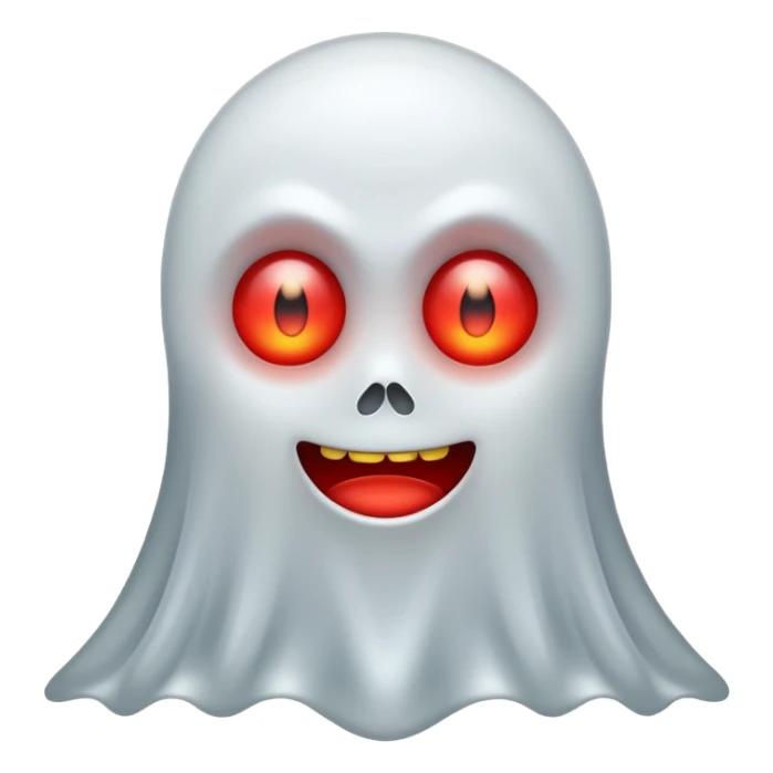 Creat an emoji of an evil ghost with red eyes sticker