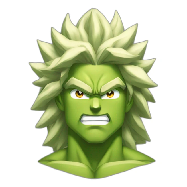 Broly with curly hair sticker