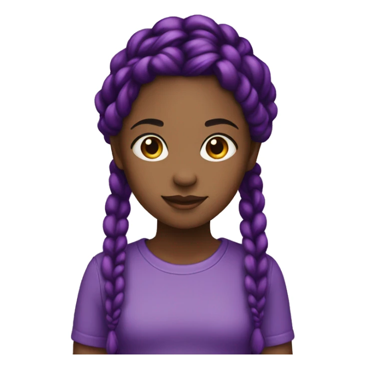 Girl black with braids purple  sticker