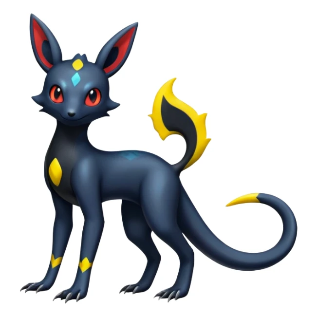 Colorful Dark Shiny Exotic Salandit-Umbreon-Quilava-Fakémon-hybrid-creature (full body)  sticker