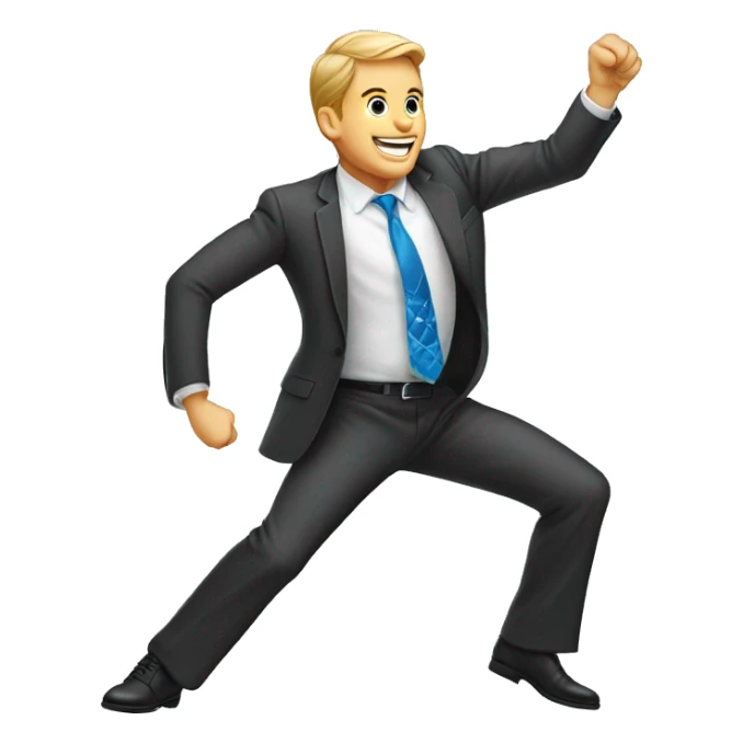 A white male business executive doing the griddy celebration dance with diamond chains. sticker
