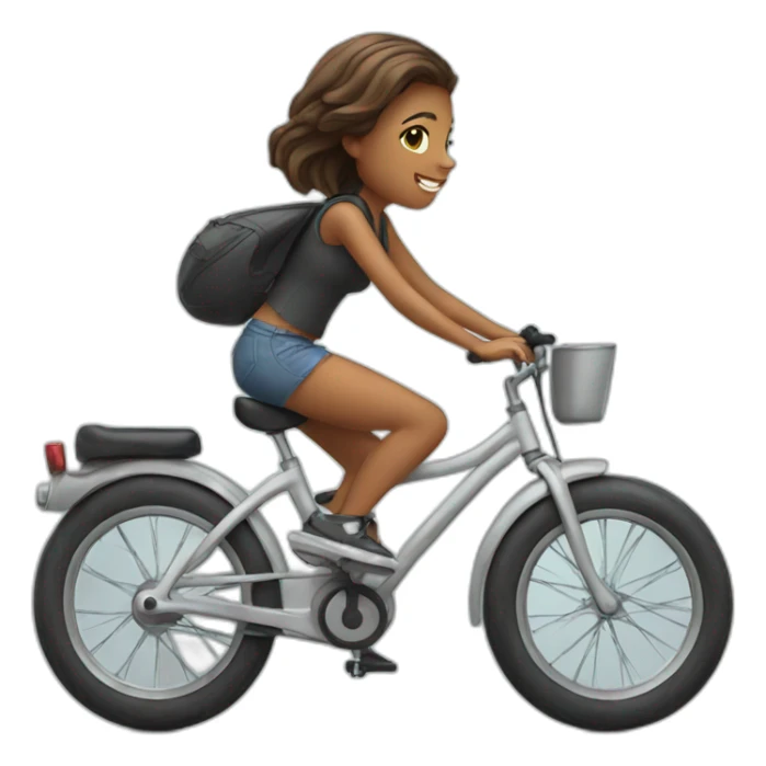 Girl on bike sticker