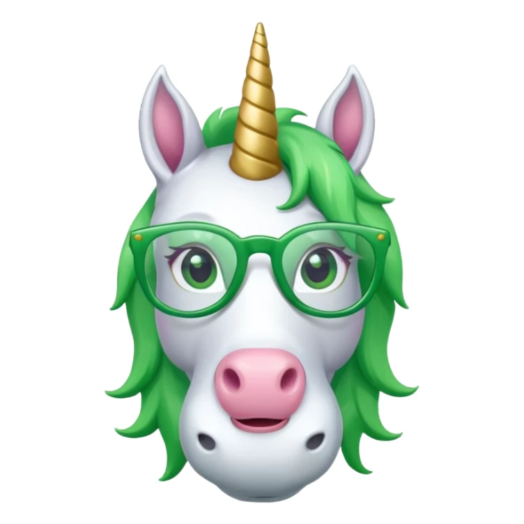 unicorn with green glasses sticker
