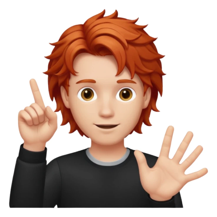 Redhead male twirling hair around finger sticker