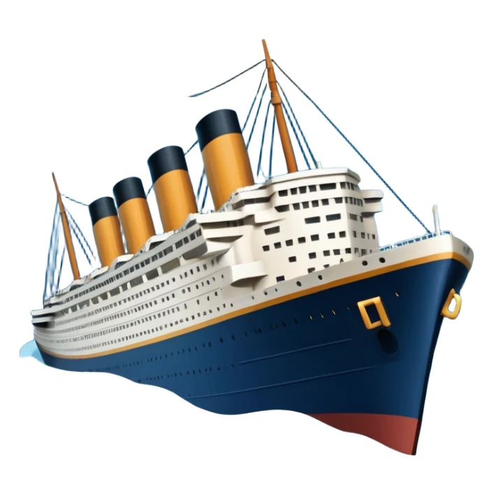 Make the Titanic sinking in the front In splits In the middle sticker