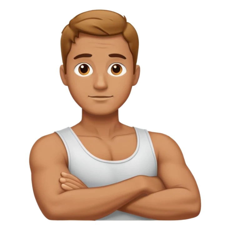 Man with his arms crossed around his neck  sticker