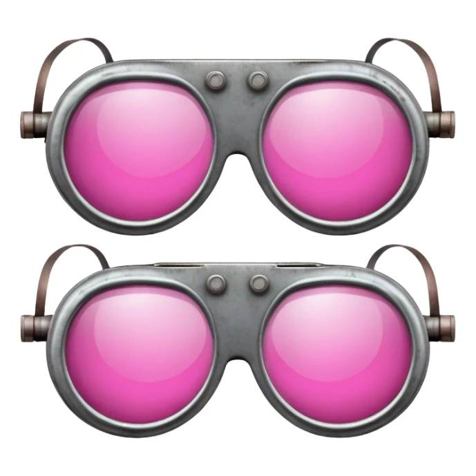 retro style welding glasses with pink lenses, vintage safety eyewear sticker