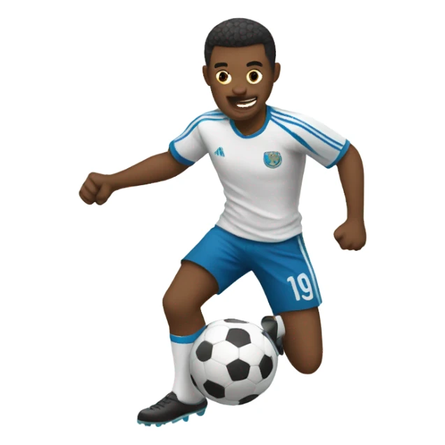 Man with 5 legs kicking a soccer ball sticker