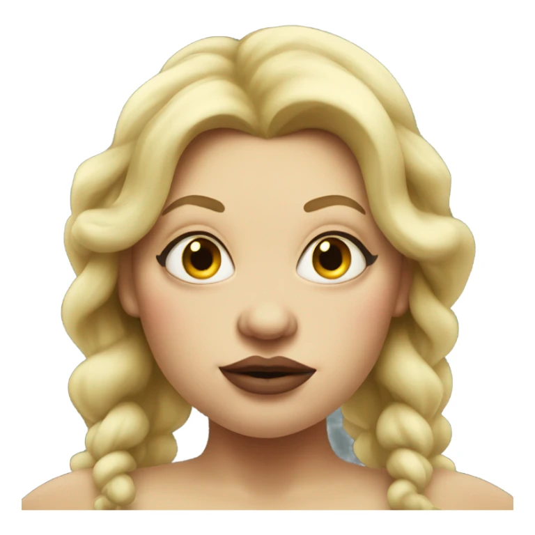 fat Blond ogre woman with big lips and long eyelashes  sticker