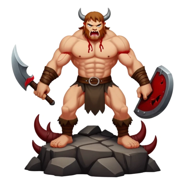 Beowulf standing on top of a defeated Grendel sticker