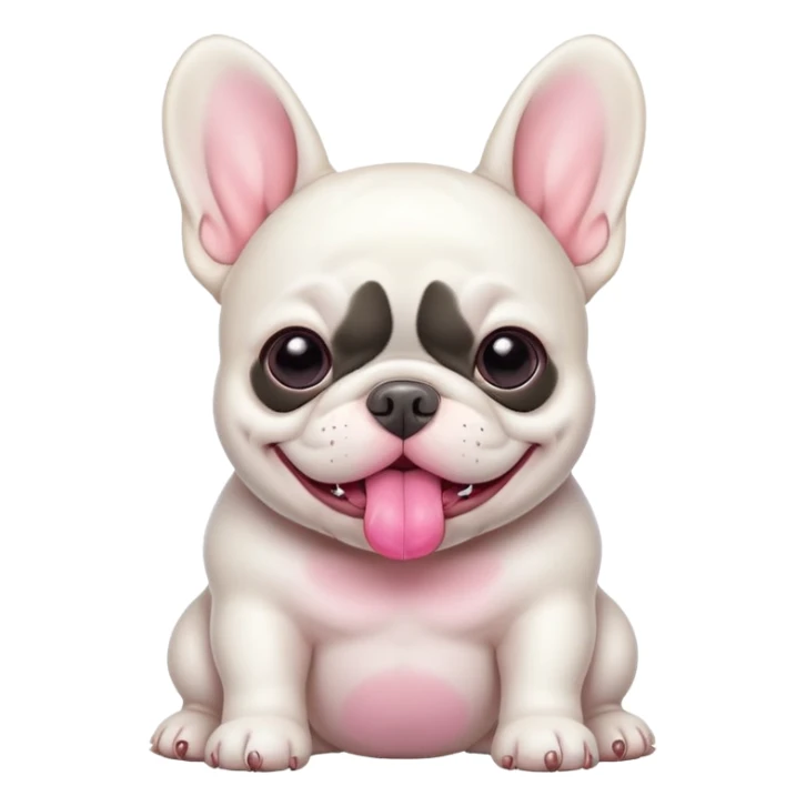 a big white fat baby french bulldog sticker