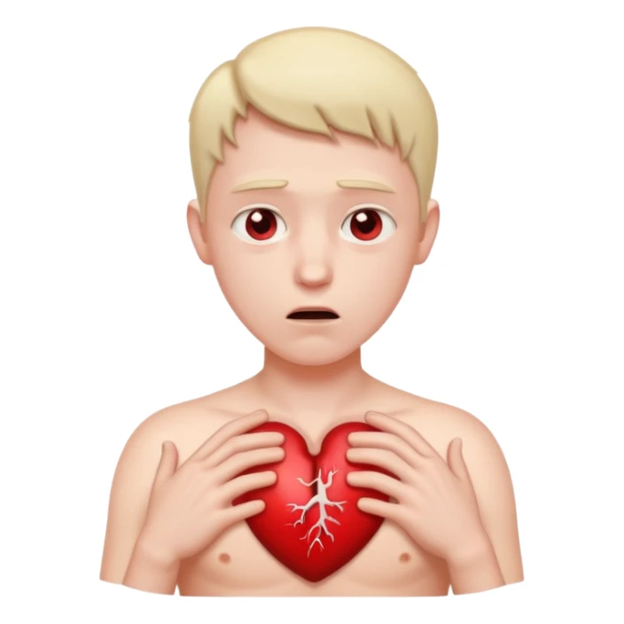 heart thumping out of chest person sticker