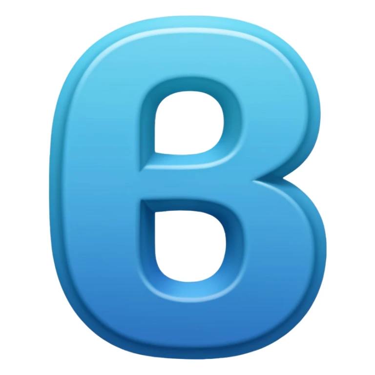 number 8 in blight blue to ocean blue gradient in comic sans - no background - PNG file sticker