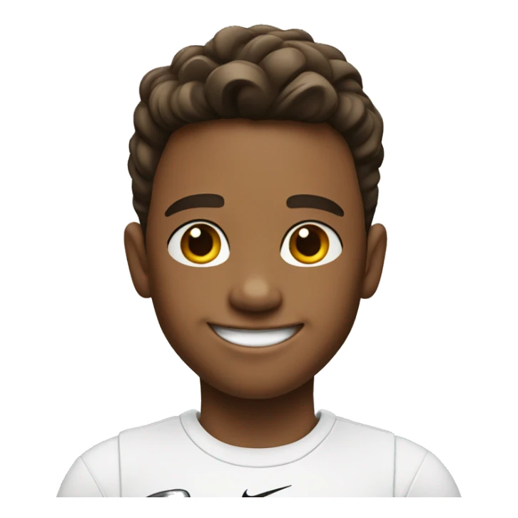 smiling boy in white Nike shirt sticker