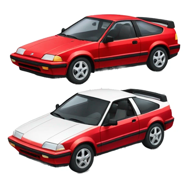 Red Honda crx with aluminum wheels  sticker