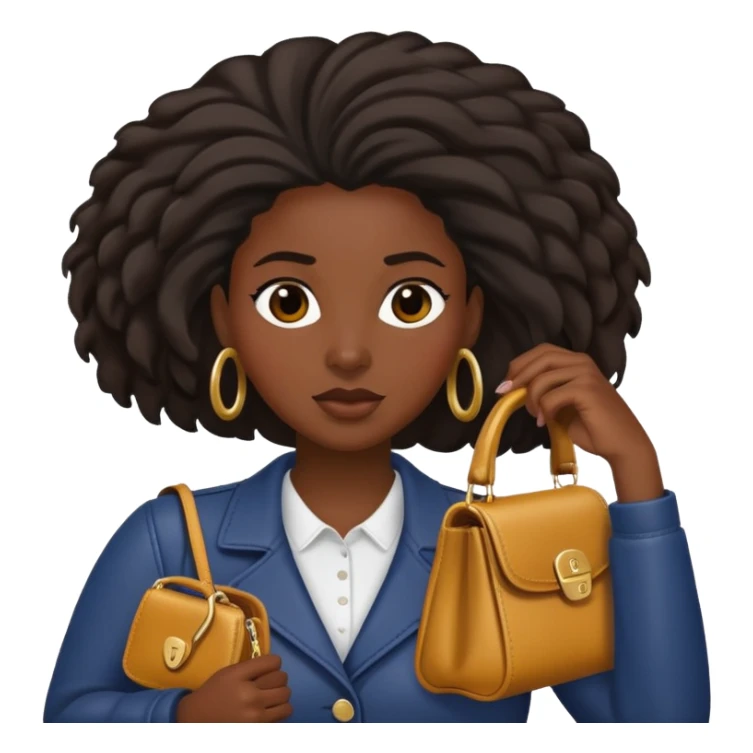 Black Women with a purse pushing her hair back  sticker
