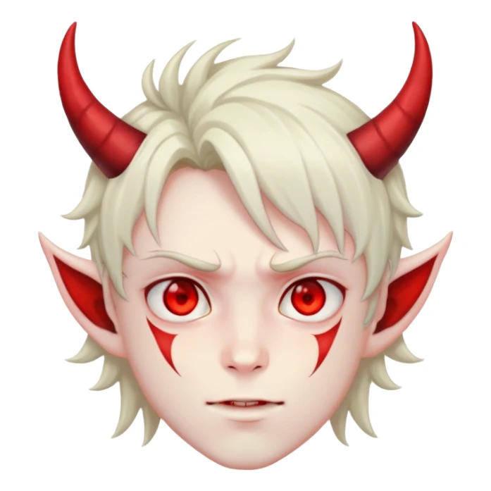 Anime devil boy with horns and red eyes sticker