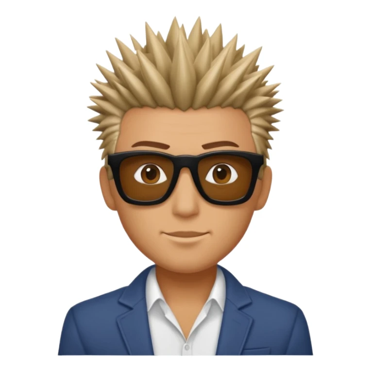 fair man with spiky hair with square shades sticker