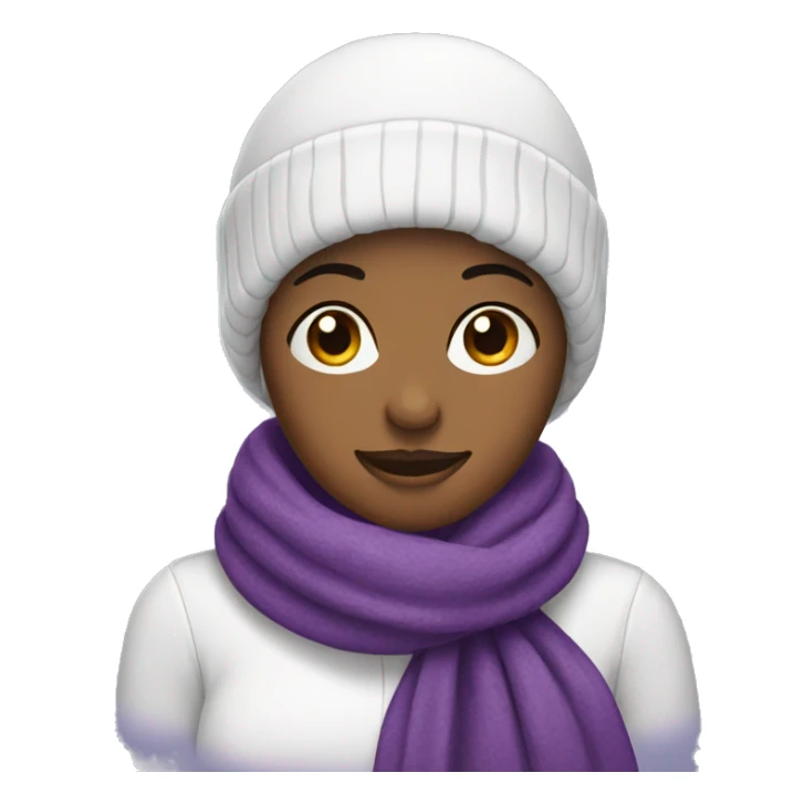Snowwoman with lashes wearing purple scarf sticker