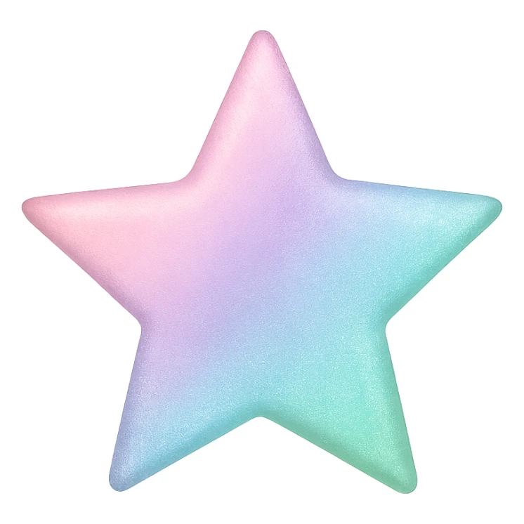 tiny star with a glamorous and stylish pastel ombre, no background sticker