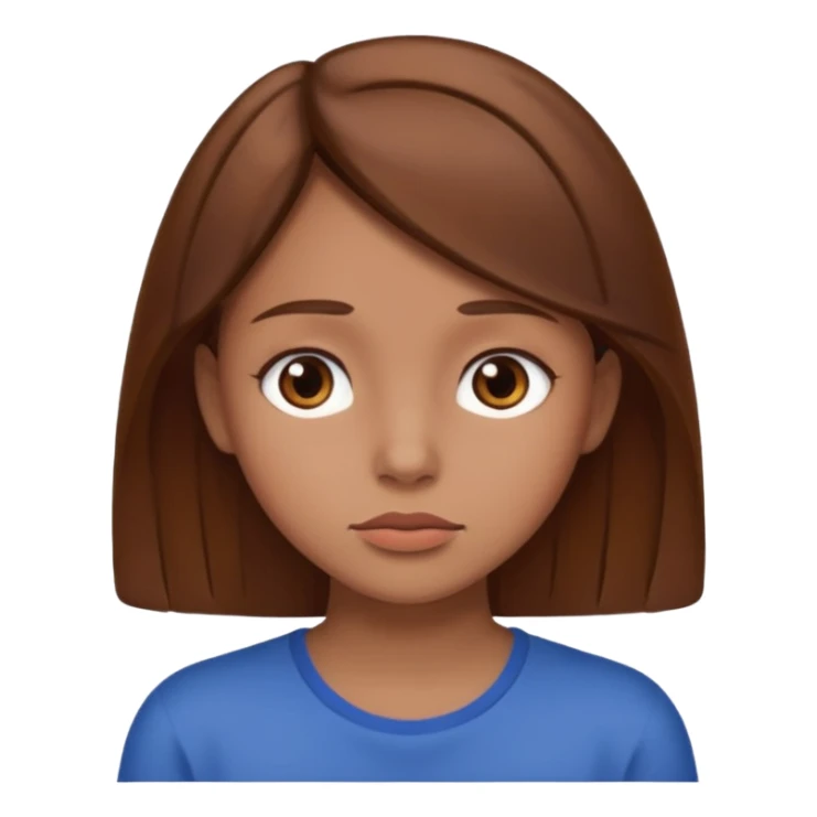 Girl with Brown Hairs thinking of someone  sticker