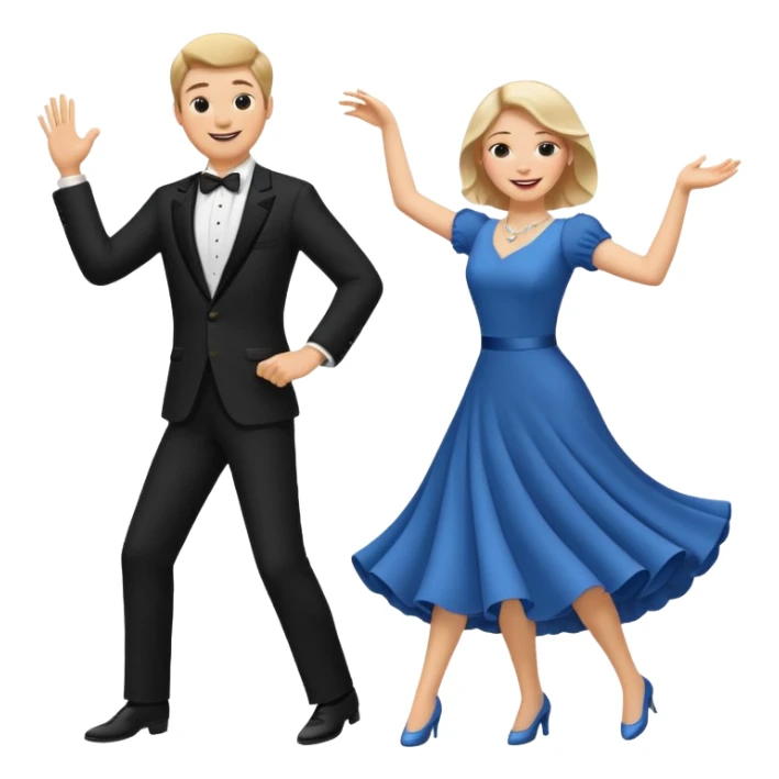 White Man and white woman dancing white sticker