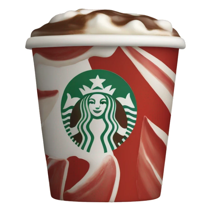 Starbucks peppermint mocha in red starbucks cup sticker