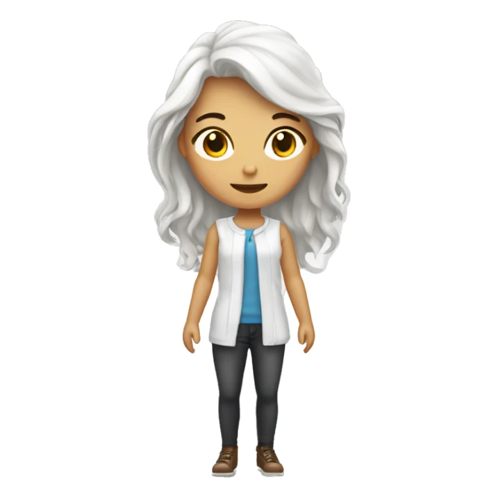 Une fille blanche aux cheveux bruns sticker