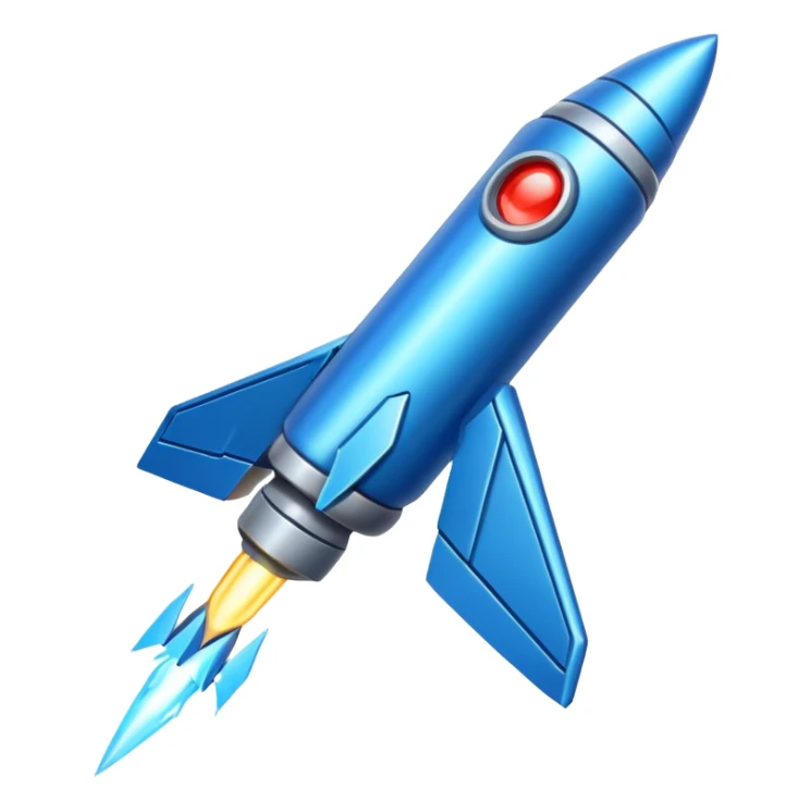 high tech missile with glowing blue accents sticker