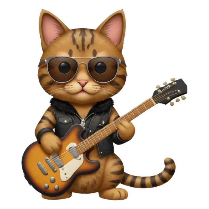 rockstar cat who plays guitar sticker