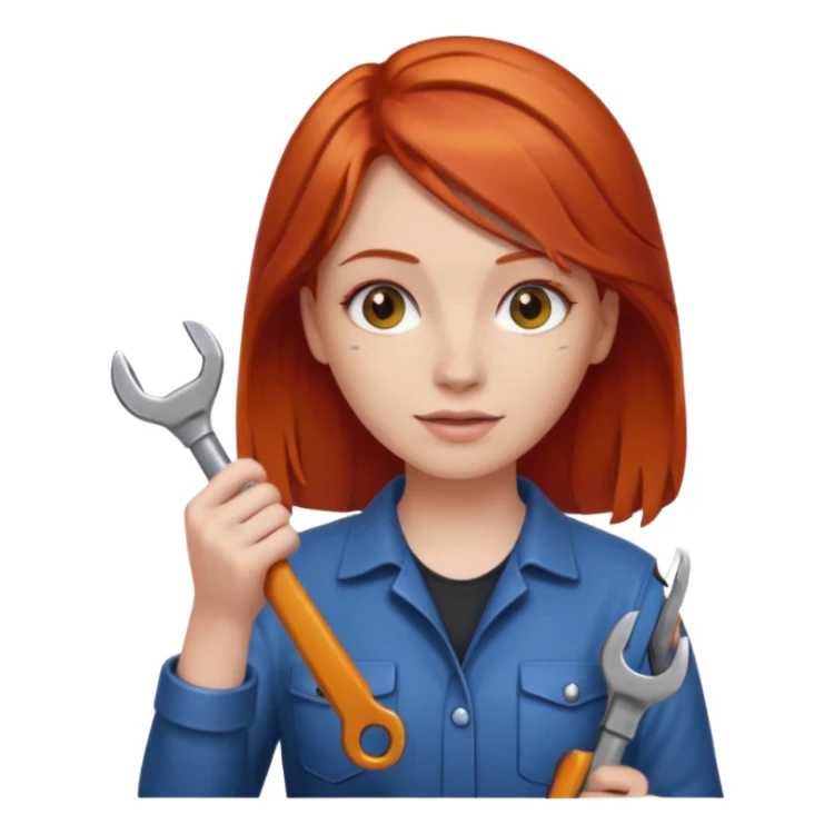 car mechanic, red haired woman sticker