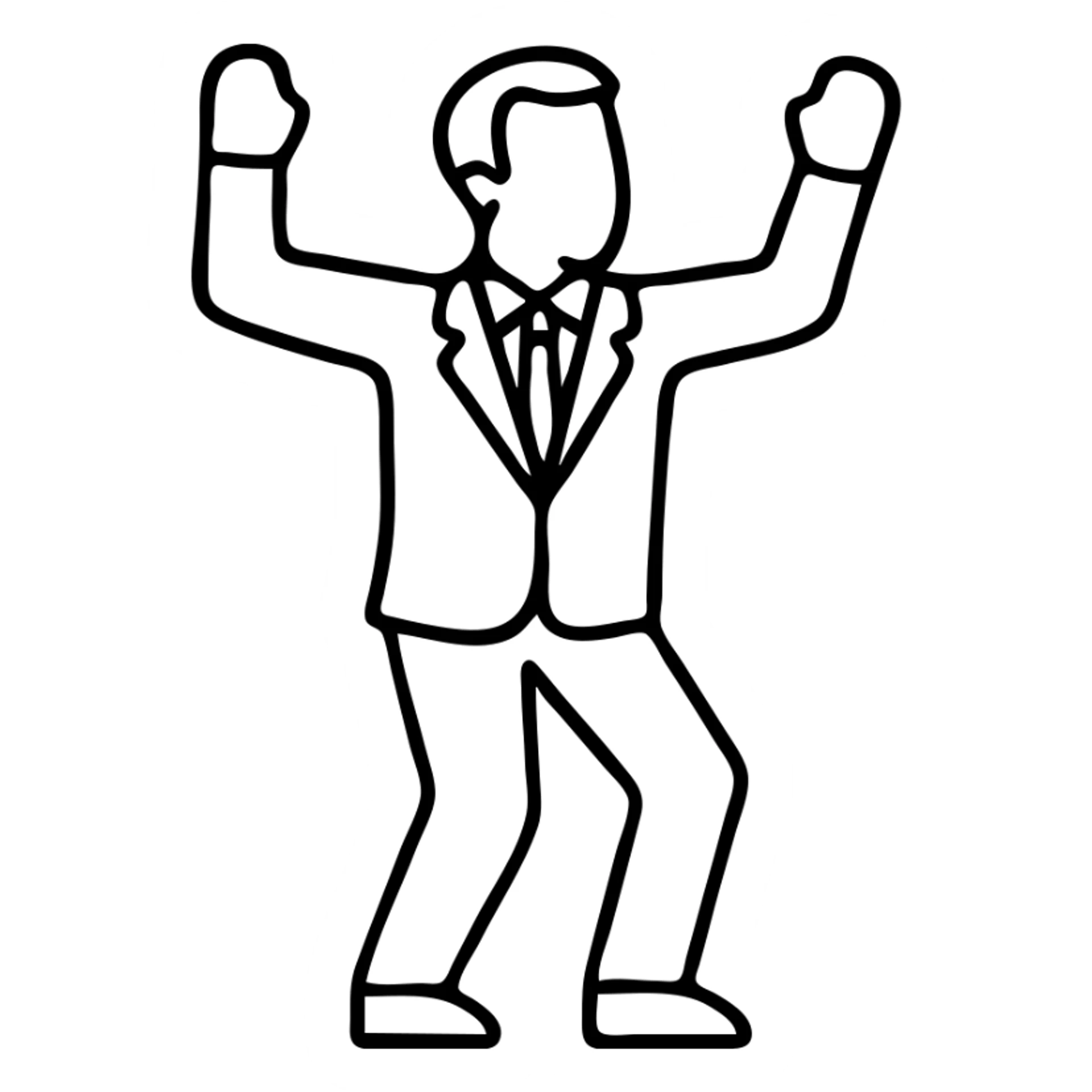 French President Emmanuel Macron dancing with arms raised sticker