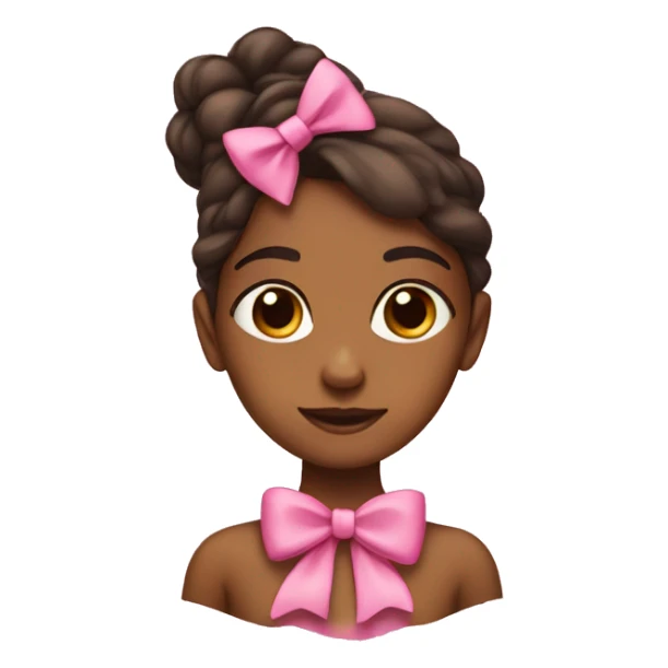 brownskin girl with pink bow sticker