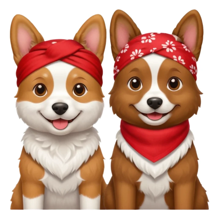 Dogs with red Bandannas sticker