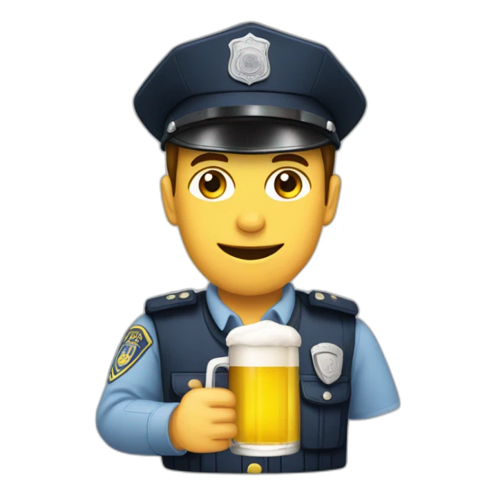 Policier qui boit une bière  sticker