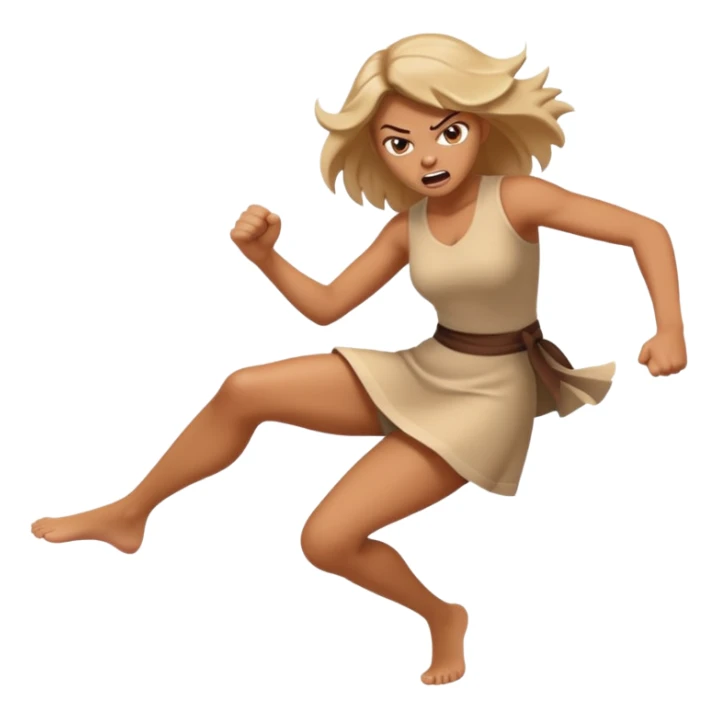 Woman angry kickin sticker