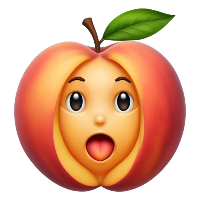 A peach that someone has took a little bite out of sticker