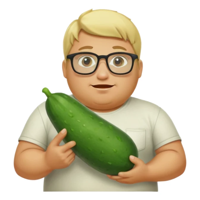 make a cucumber gamer, blonde and fat, male. show cucumbers sticker