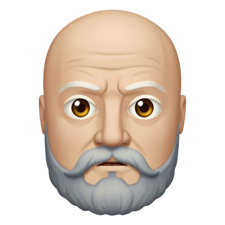 Rickard Karstark from game of thrones, beard, bald head sticker
